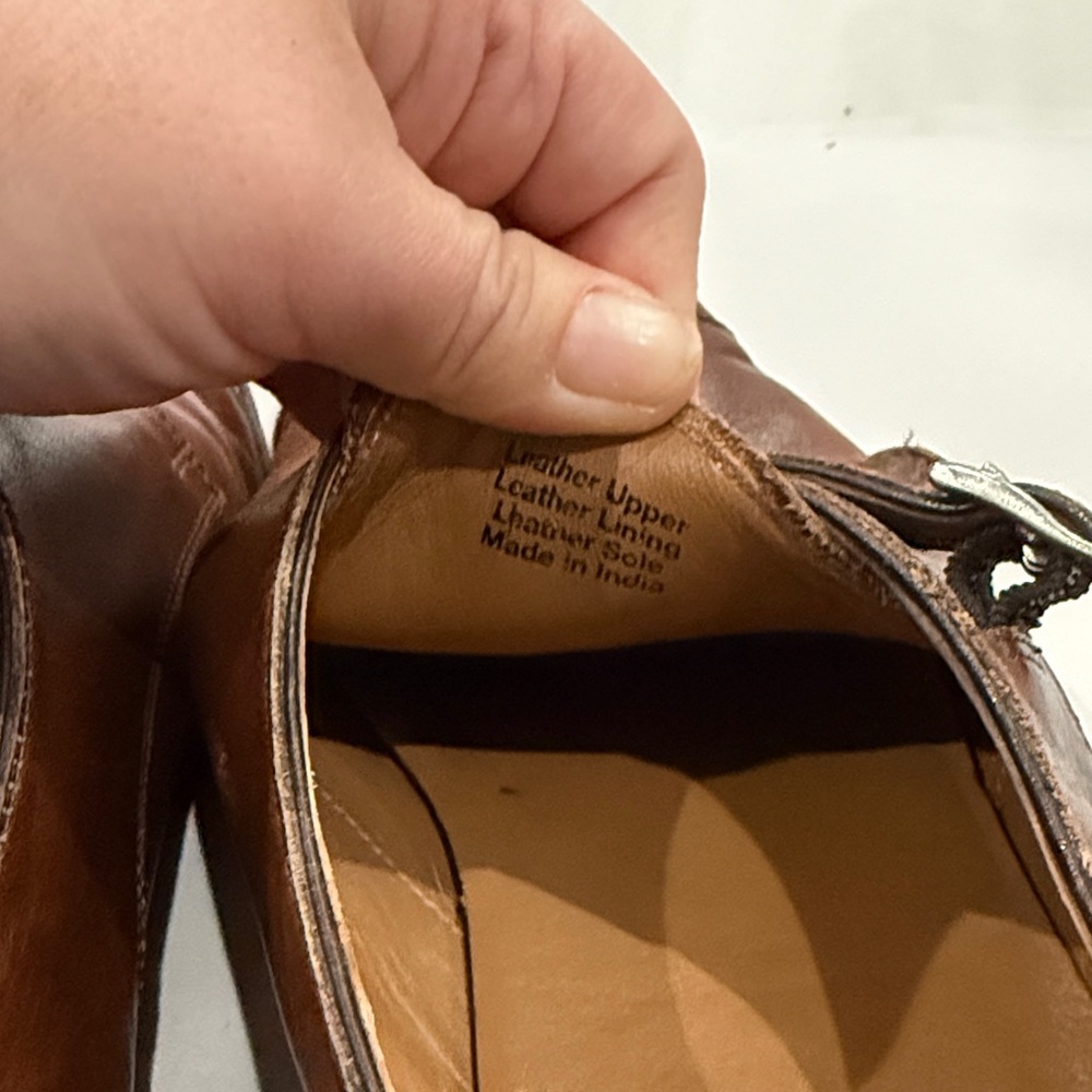 Florsheim Brown Double Monk Strap Leather Shoes - Picture 5 of 7